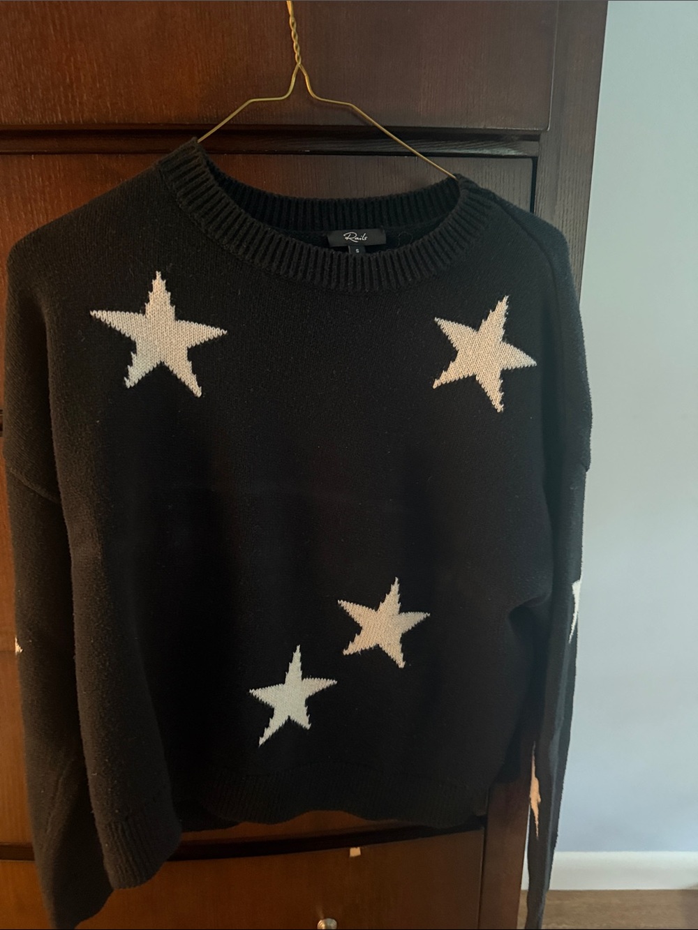 Rails Black Star-Pattern Crewneck Sweater - Women